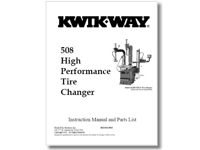 Model 508 Tire Changer Manual (AL508)