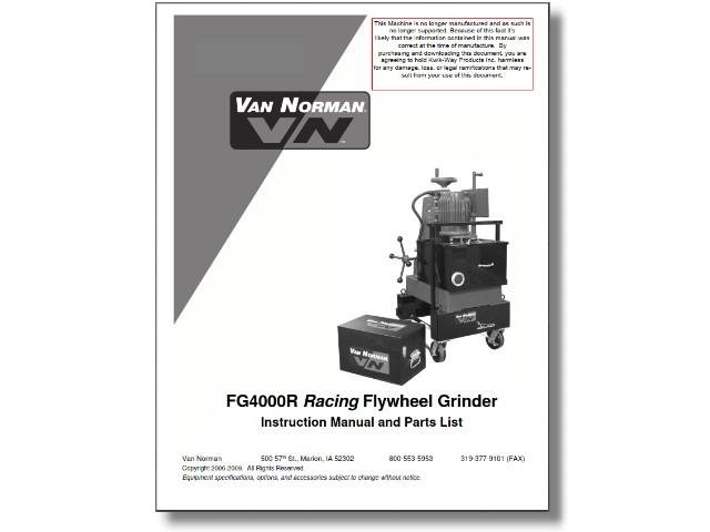 Model FG4000r Flywheel Grinder Manual