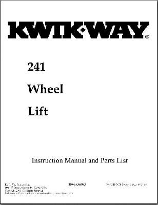 (image for) Model 241 Wheel Lift Manual