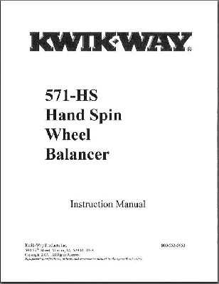 Model 571 HS Wheel Balancer Manual