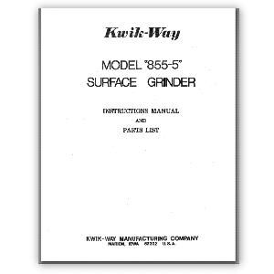 Model 855-5 Surface Grinder Manual