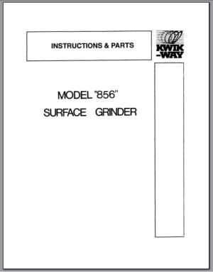 (image for) Model 856 Surface Grinder Manual