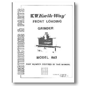 Model 862 Front Loading Surface Grinder Manual