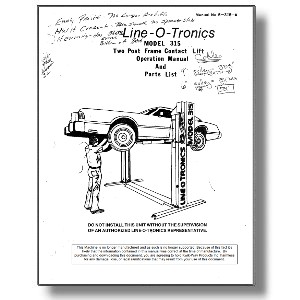 Line-O-Tronics Model 315 2-post Lift Owners Manual - Click Image to Close