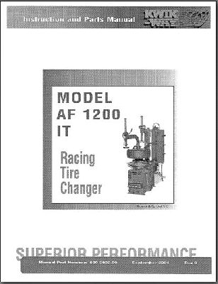 Model AF 1200 IT Tire Changer Manual
