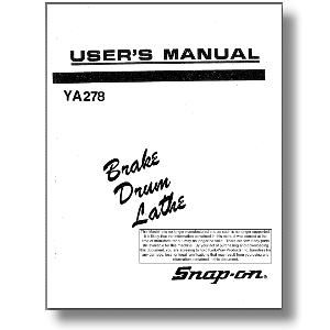 Model YA-278 Brake Drum Lathe Manual